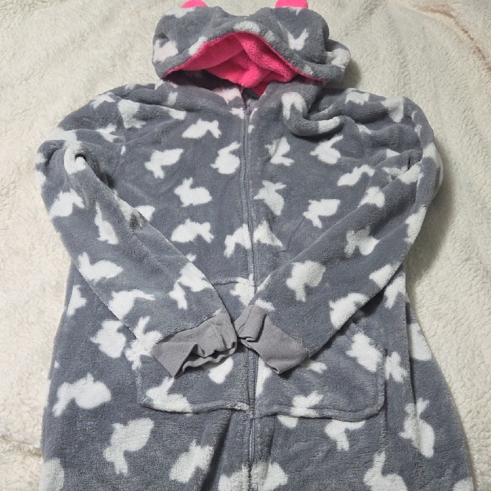 Forever 21 Gray and Pink Pajama Onesie